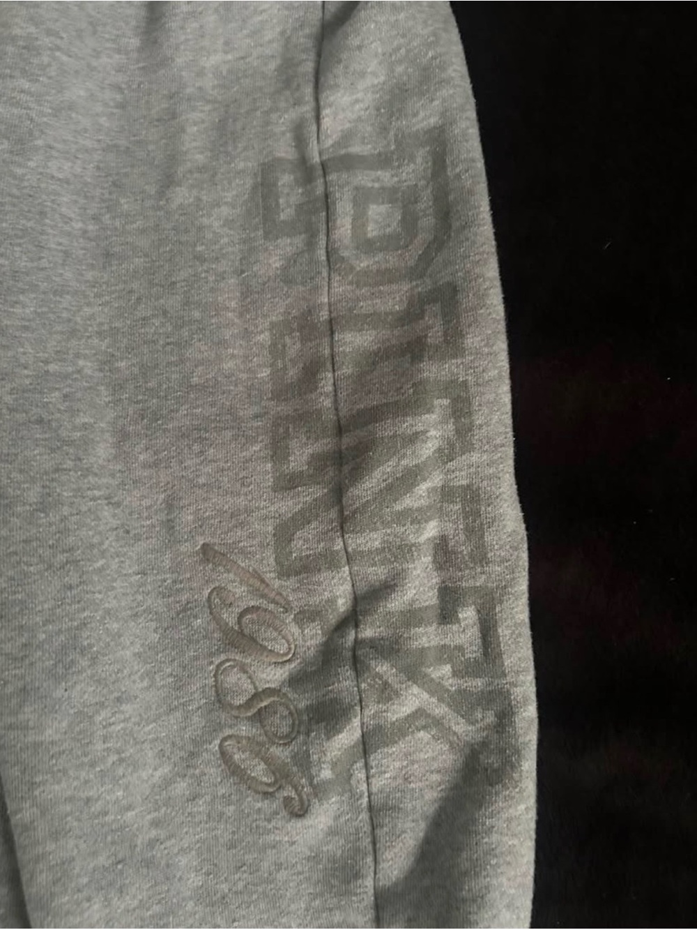 PINK Victoria's Secret Light Gray Track Joggers with Tonal Logo